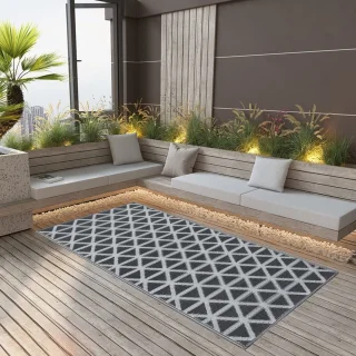 vidaXL Buitenkleed ARAKIL 190x290 cm zwart