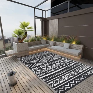vidaXL Buitenkleed ARAKIL 190x290 cm zwart