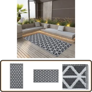 vidaXL Buitenkleed ARAKIL 80x150 cm zwart