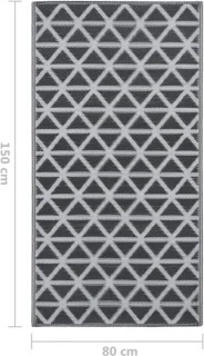 vidaXL Buitenkleed ARAKIL 80x150 cm zwart