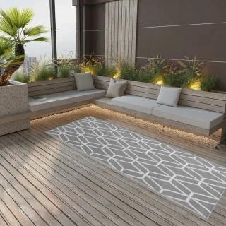 vidaXL Buitenkleed Arakil 80x250 cm Grijs