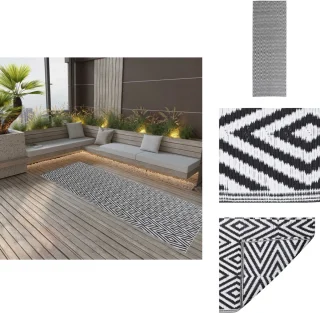 vidaXL Buitenkleed ARAKIL 80x250 cm zwart polypropyleen