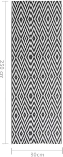 vidaXL Buitenkleed ARAKIL 80x250 cm zwart polypropyleen