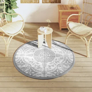 vidaXL Buitenkleed ARAKIL Ø120 cm Lichtgrijs