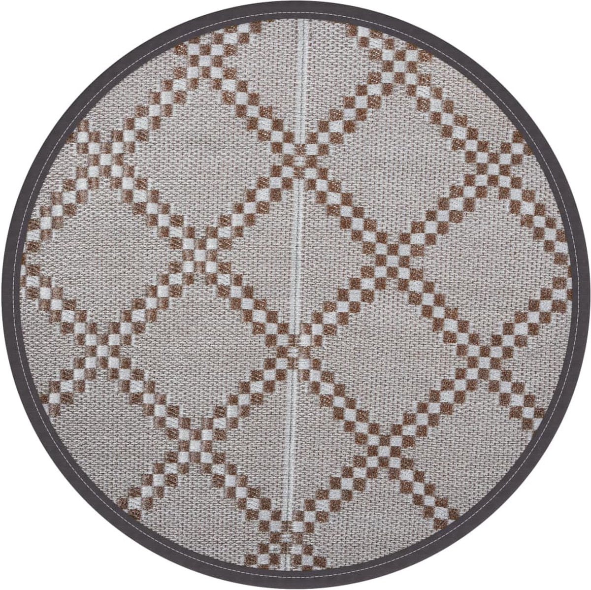 De vidaXL Buitenkleed ARAKIL Ø160 cm Bruin in één oogopslag