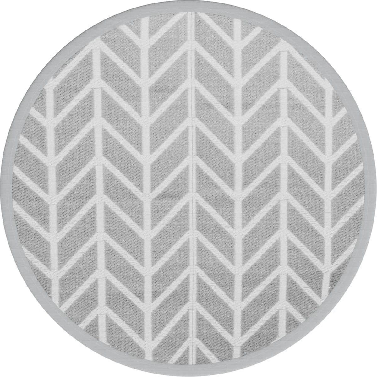 De vidaXL Buitenkleed ARAKIL Ø160 cm Grijs Polypropyleen in één oogopslag