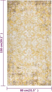 vidaXL Buitenkleed platgeweven 80x150 cm geel