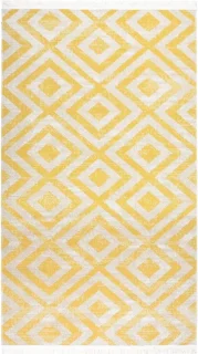 vidaXL Buitenkleed platgeweven 80x150 cm geel