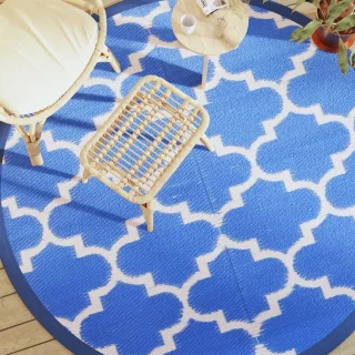 vidaXL Buitentapijt ARAKIL Ø 200 cm blauw