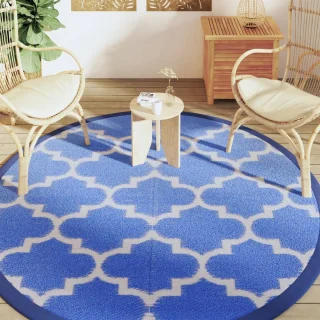 vidaXL Buitentapijt ARAKIL Ø 200 cm blauw