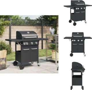 vidaXL Gasbarbecue 4-branders zwart