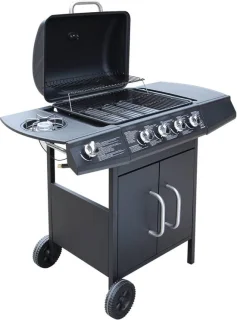 vidaXL Gasbarbecue 4+1 Zwart