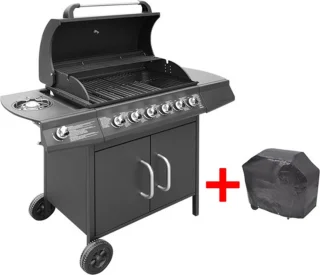 vidaXL Gasbarbecue 7-zone zwart