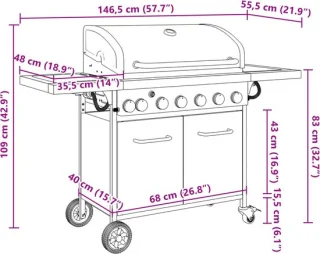 vidaXL Gasbarbecue
