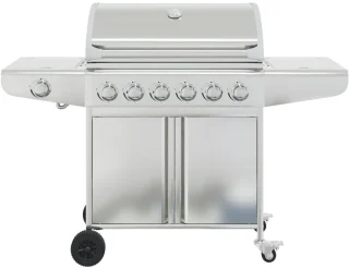 vidaXL Gasbarbecue roestvrij staal zilverkleurig
