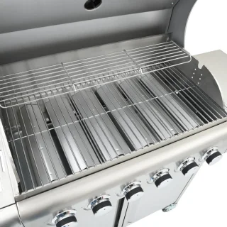 vidaXL Gasbarbecue roestvrij staal zilverkleurig