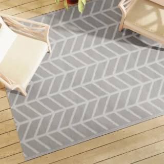 vidaXL Jacquard Tuintapijt 160x230 cm Grijs