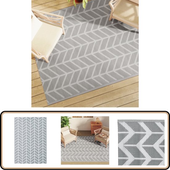 vidaXL Jacquard Tuintapijt 160x230 cm Grijs review
