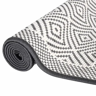 vidaXL Omkeerbaar Buitenkleed 80x150 cm Grijs/Wit