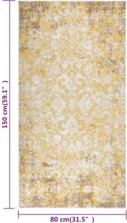 vidaXL Outdoor Tapijt 80x150 cm Geel Polypropyleen