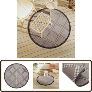 vidaXL Rond Buitenkleed 120 cm Bruin Polypropyleen