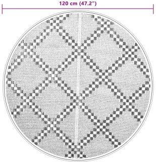 vidaXL Rond Buitenkleed 120 cm Bruin Polypropyleen