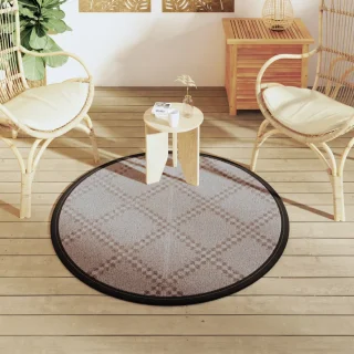 vidaXL Rond Buitenkleed 120 cm Bruin Polypropyleen