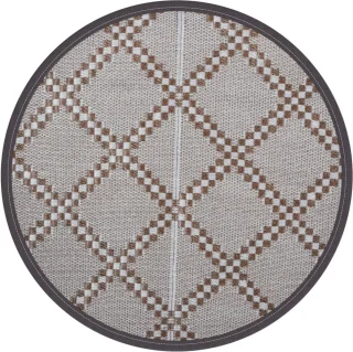 vidaXL Rond Buitenkleed 120 cm Bruin Polypropyleen