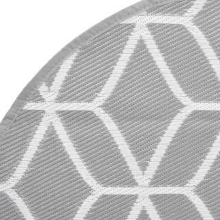 vidaXL Rond Buitenkleed 160 cm Grijs Polypropyleen