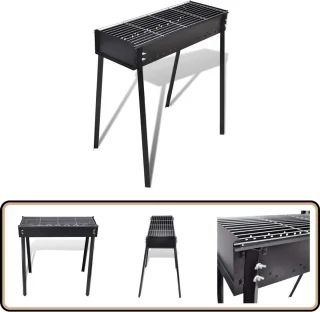 vidaXL Staande houtskoolbarbecue vierkant 75x28 cm