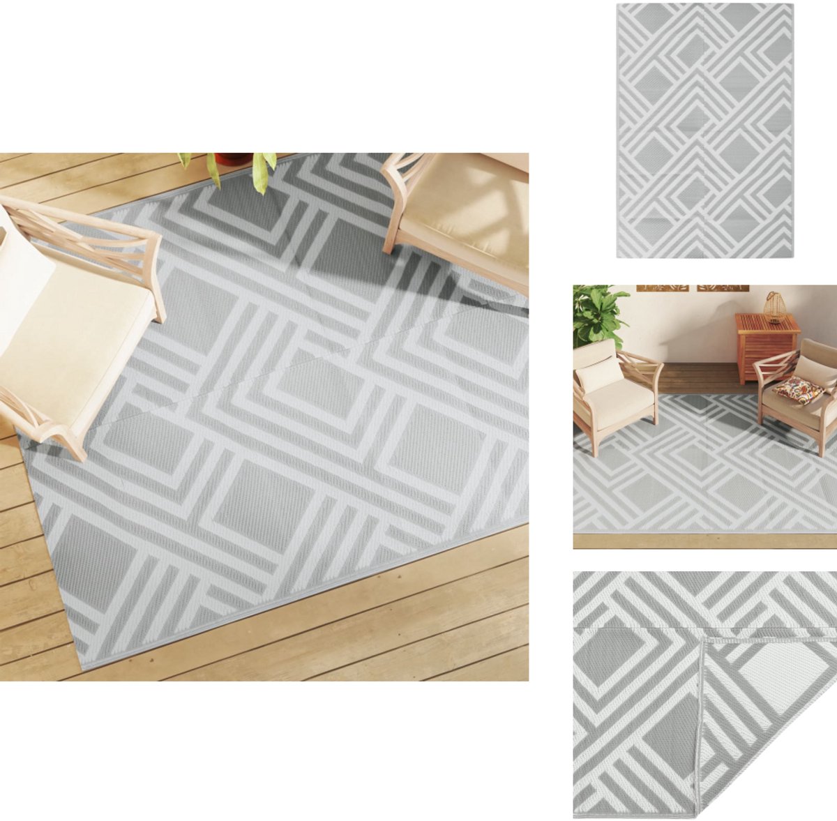 De vidaXL Tuinkleed ARAKIL 160x230 cm grijs in één oogopslag