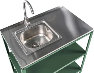 VILAMA Buitenkeuken met spoelbak staal groen 80x50x92 cm