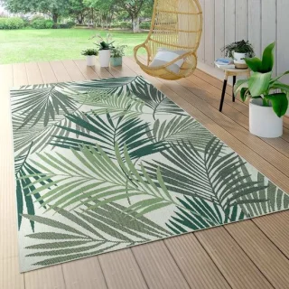 Vloerkleed platweefsel jungle groen 120x170 cm