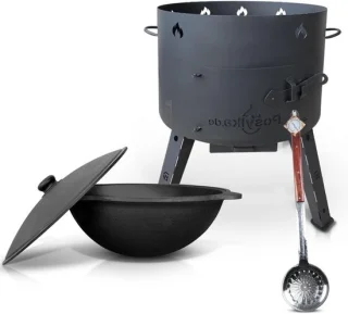 Vuuroven met pan 12 liter zwart