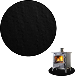 Vuurvaste ronde grillmat 100 cm glasvezel en aluminiumfolie