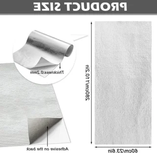 Zelfklevende warmtebeschermmat aluminiumfolie 60×280 cm, 2 cm dik
