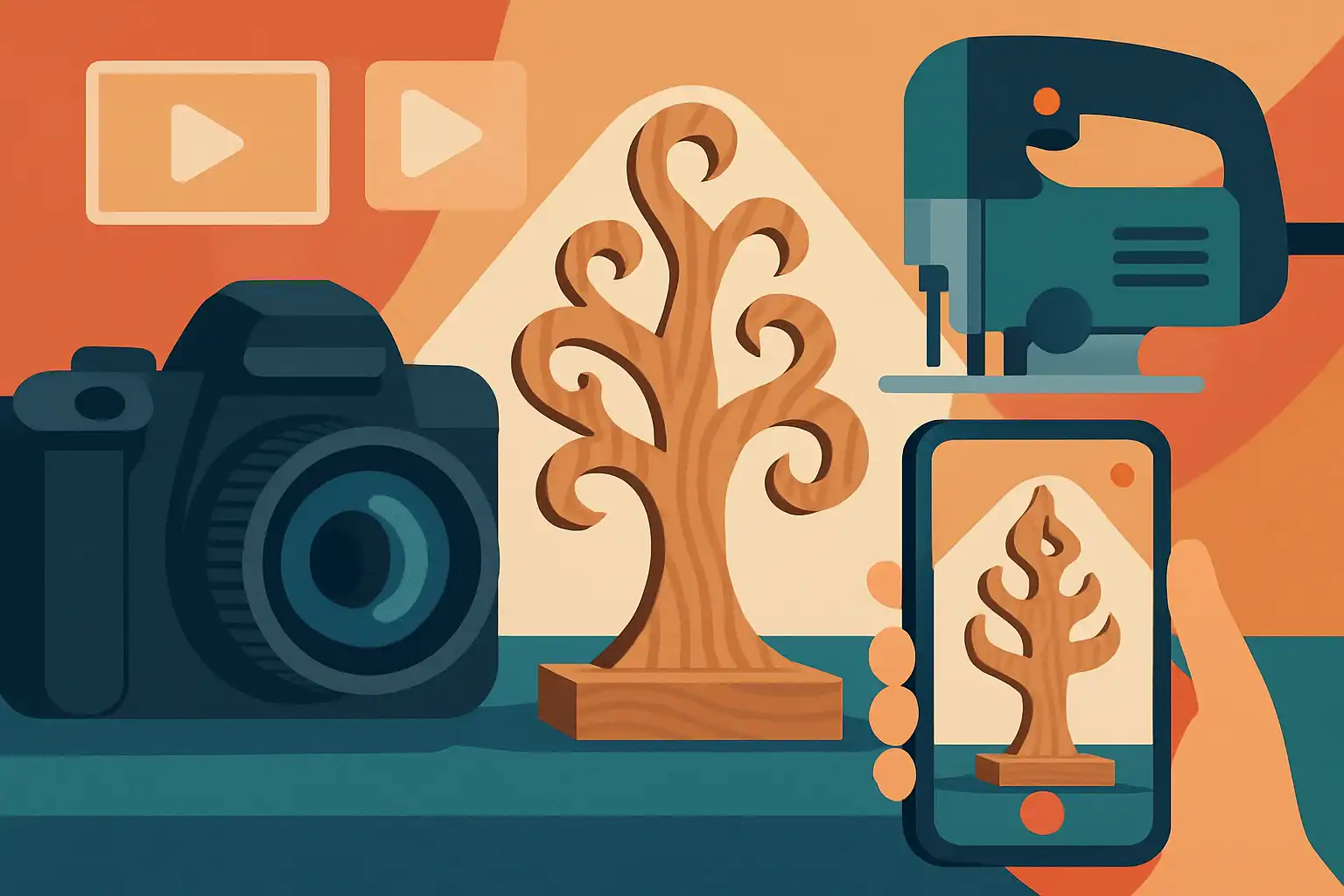 Verkoopklaar in één foto: zo fotografeer en film je decoupeerzaag-creaties die kopers aantrekken