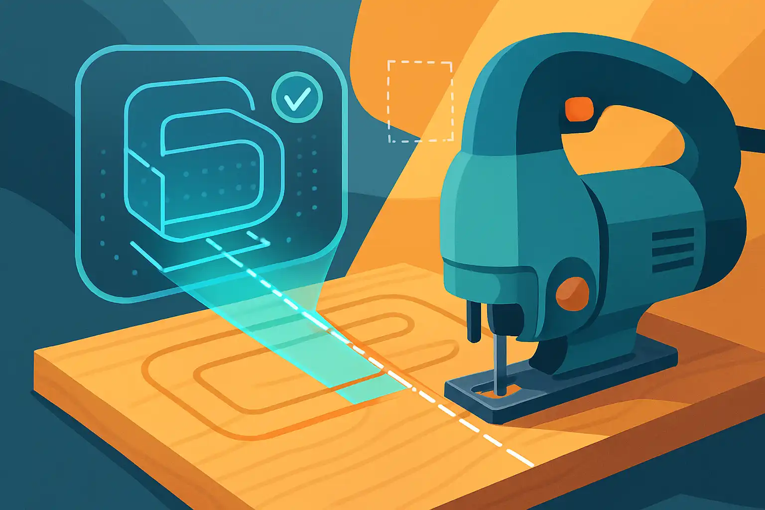 Zo gebruik je augmented reality om zaaglijnen en sjablonen perfect uit te lijnen met je decoupeerzaag