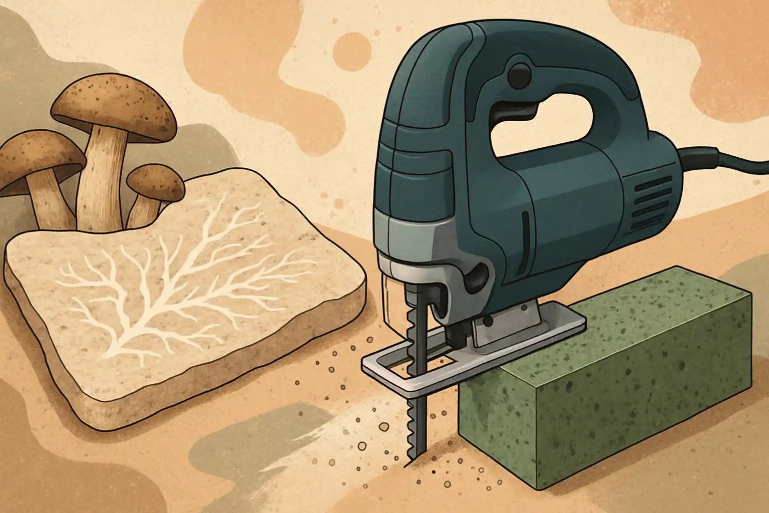 Zo zaag je mycelium en andere nieuwe biomaterialen veilig en zonder schade