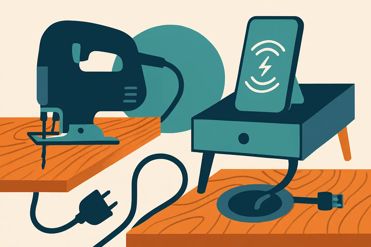 Zo zaag je slimme meubels: decoupeerzaagtrucs voor ingebouwde draadloze opladers en kabelmanagement