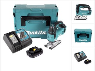 De Makita DJV 182 RY1J accu decoupeerzaag 18V borstelloos + 1x accu 1.5Ah + lader + Makpac in één oogopslag