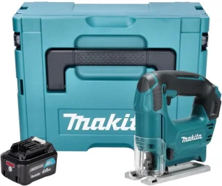 Makita JV 101 DM1J accu-decoupeerzaag 12 V max. 65 mm + 1x accu 4,0 Ah + Makpac - zonder oplader