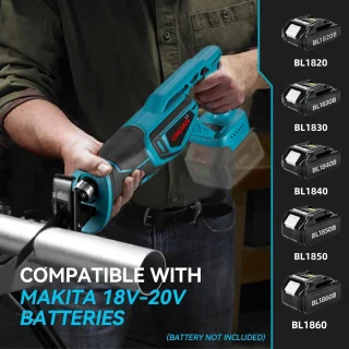 RFWR® Accu Reciprozaag met 4 Zaagbladen - Krachtige Elektrische Tijgerzaag voor Hout, Metaal en PVC