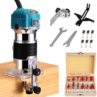 De 800W Houtsnijder met Verstelbare Snelheid voor DIY - Compacte Handrouter met 15 Router Bits in één oogopslag