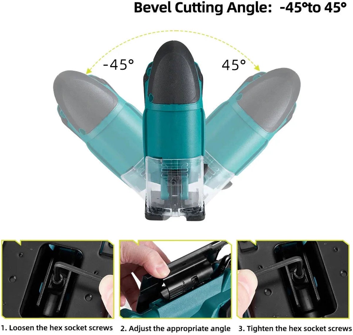 Accu Decoupeerzaag 18V 65mm 45° Verstelbaar