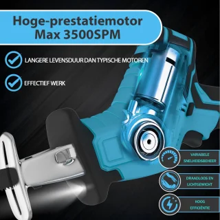 Wat vinden we goed aan de Accu Reciprozaag 18V