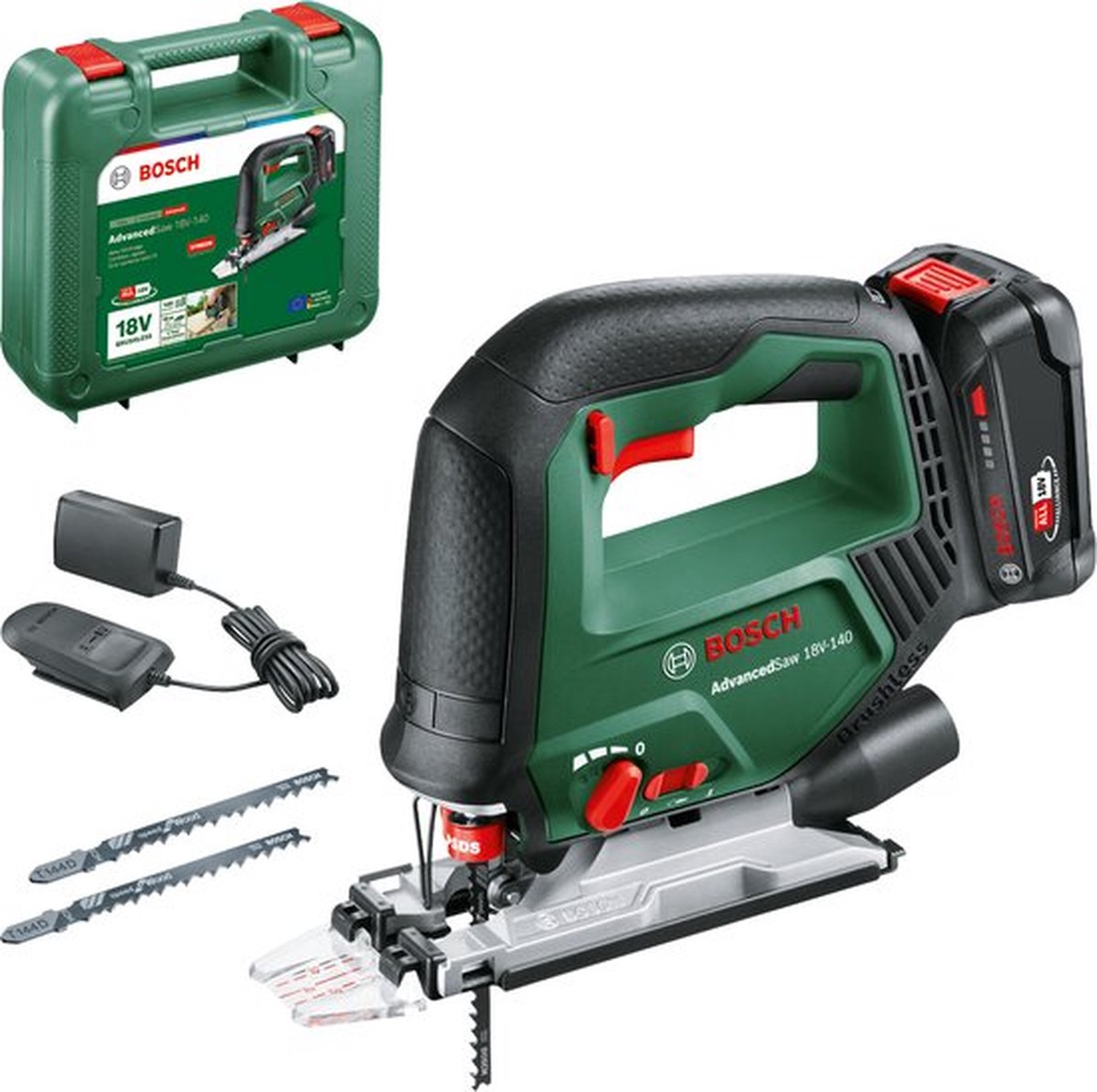 Bosch AdvancedSaw 18V-140 Accudecoupeerzaag Set