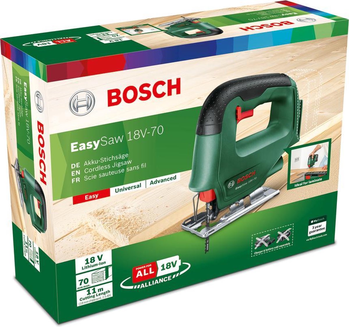 Bosch EasySaw 18V-70 Decoupeerzaag Zonder Accu en Lader