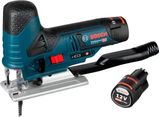 Bosch GST 12V-70 Zaag + 2x 3.0Ah Batterij + L-Boxx