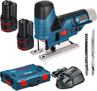 Bosch GST 12V-70 Zaag + 2x 3.0Ah Batterij + L-Boxx